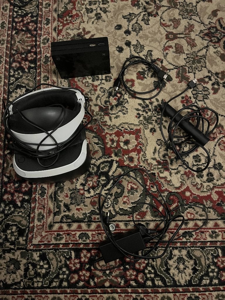 Playstation VR1 set met controllers, Spelcomputers en Games, Virtual Reality, Ophalen, Zo goed als nieuw, VR-bril, Sony PlayStation