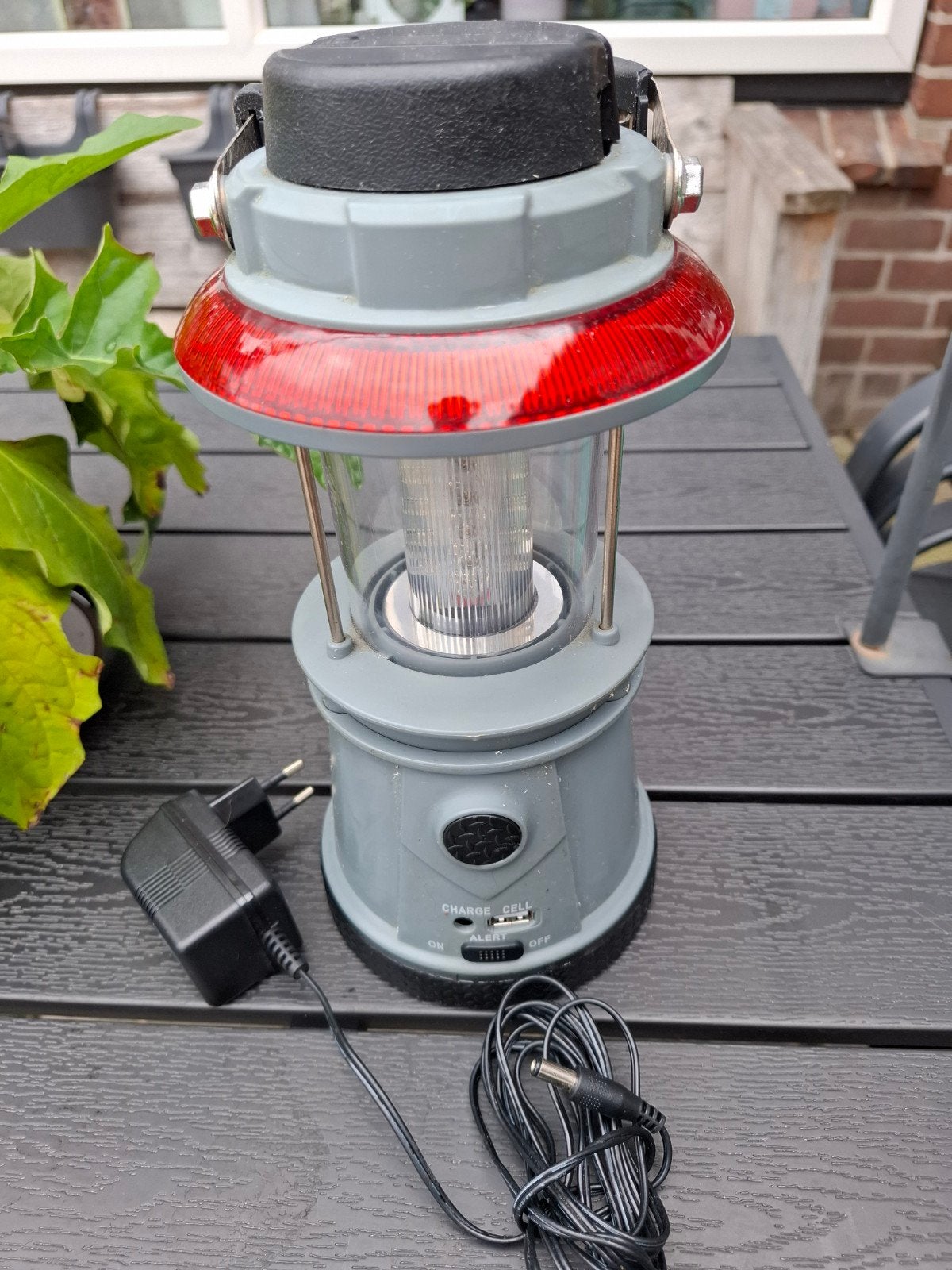 Camping lantaarn met oplader en waarschuwingslicht, Ophalen, Batterij