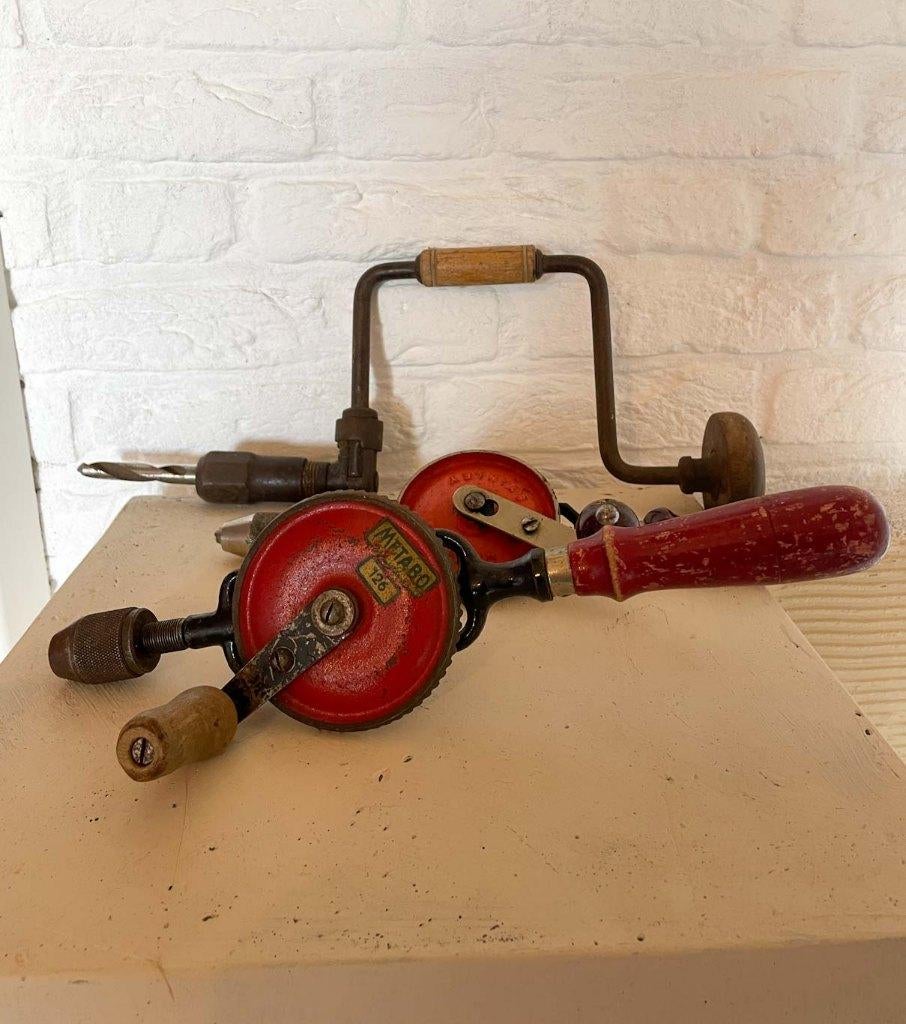 Handboor 3 stuks antieke boren oa. Metabo 126, Ophalen of Verzenden