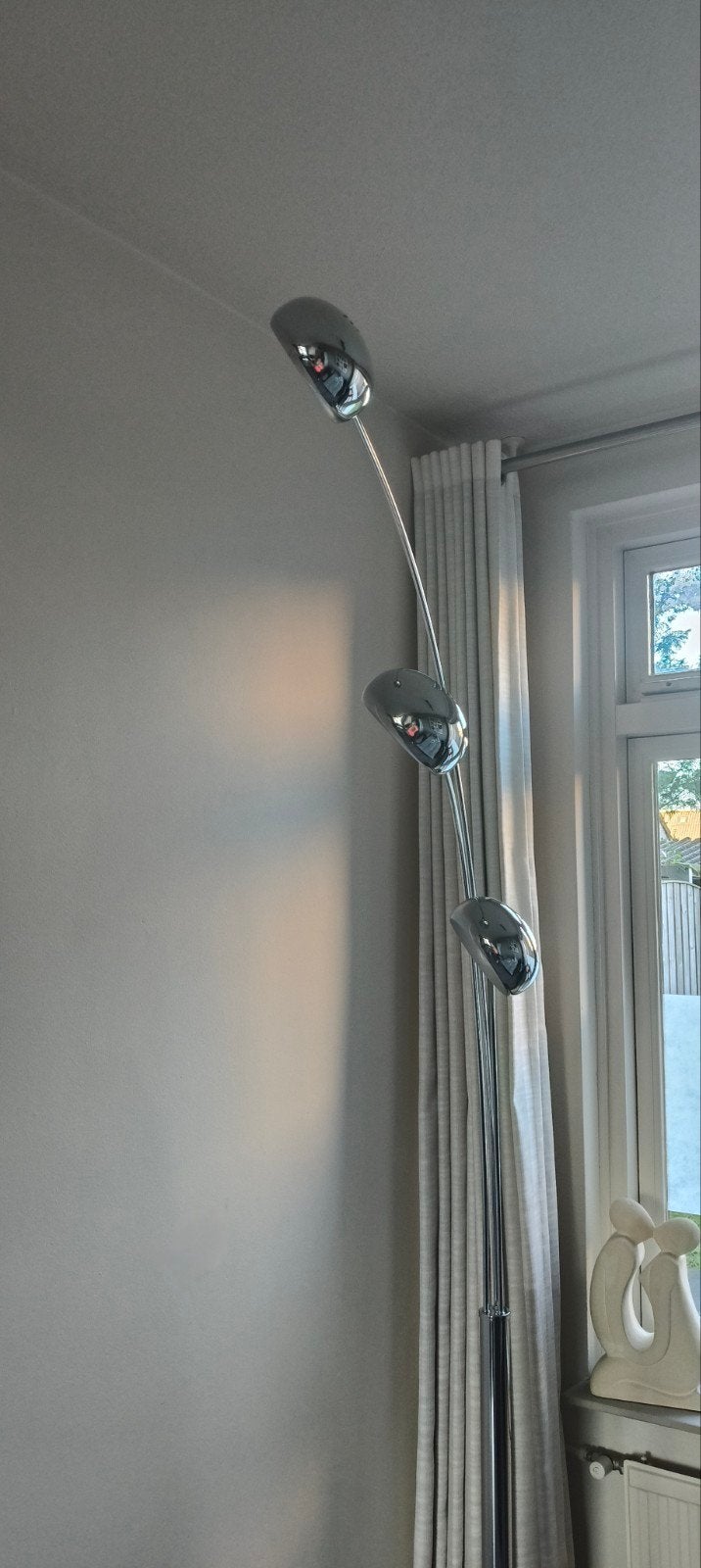 Mooie dimbare lamp met 3 lichtpunten met marrmeren voet, Huis en Inrichting, Lampen | Vloerlampen, Ophalen, E14 (klein), Zo goed als nieuw