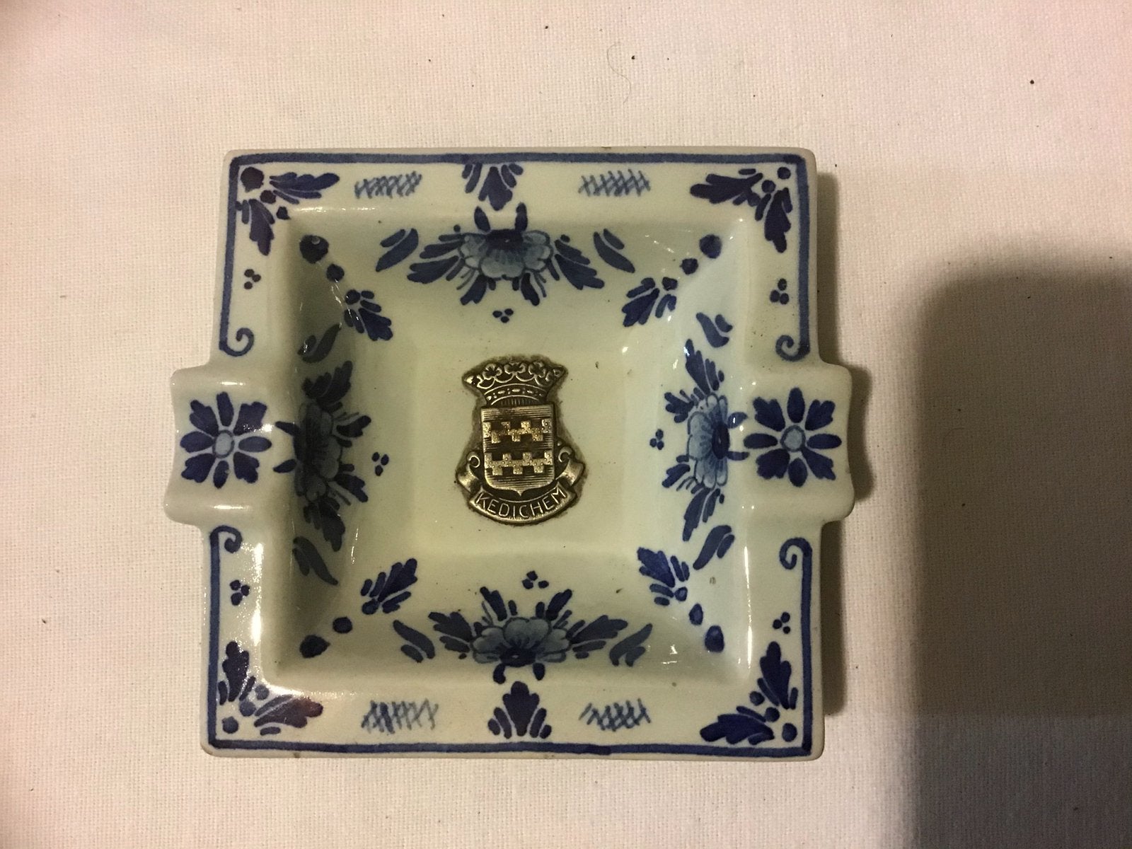 Antieke asbak Delfts blauw, Ophalen of Verzenden