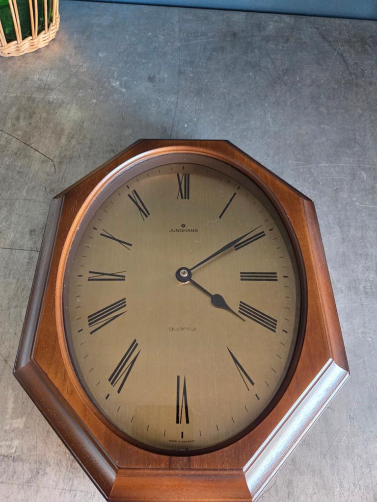 Art deco Junghans Quartz wandklok, klok, Ophalen, Wandklok