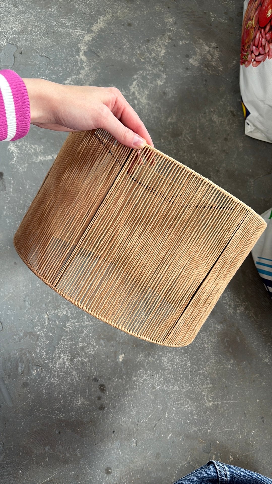Lampenkap rotan, Ophalen of Verzenden, Zo goed als nieuw, Rond, 25 tot 50 cm