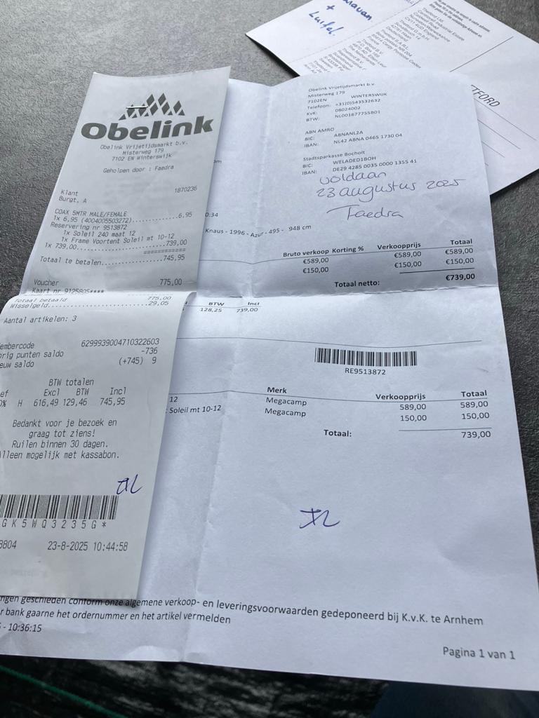 Voortent, Ophalen, Zo goed als nieuw, PVC, Overige merken