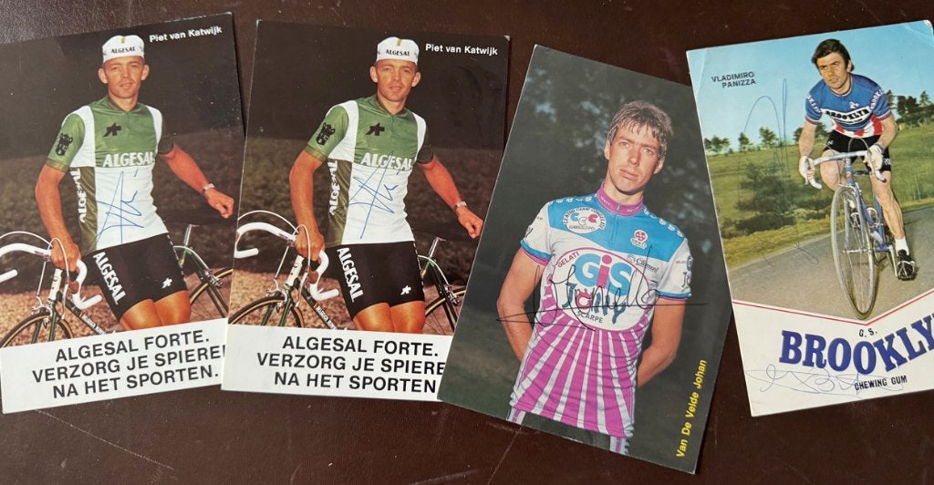 Wielrennen fotokaarten vKATWIJK-vdVELDE-PANIZZA– gesigneerd., Ophalen of Verzenden, Zo goed als nieuw, Overige typen