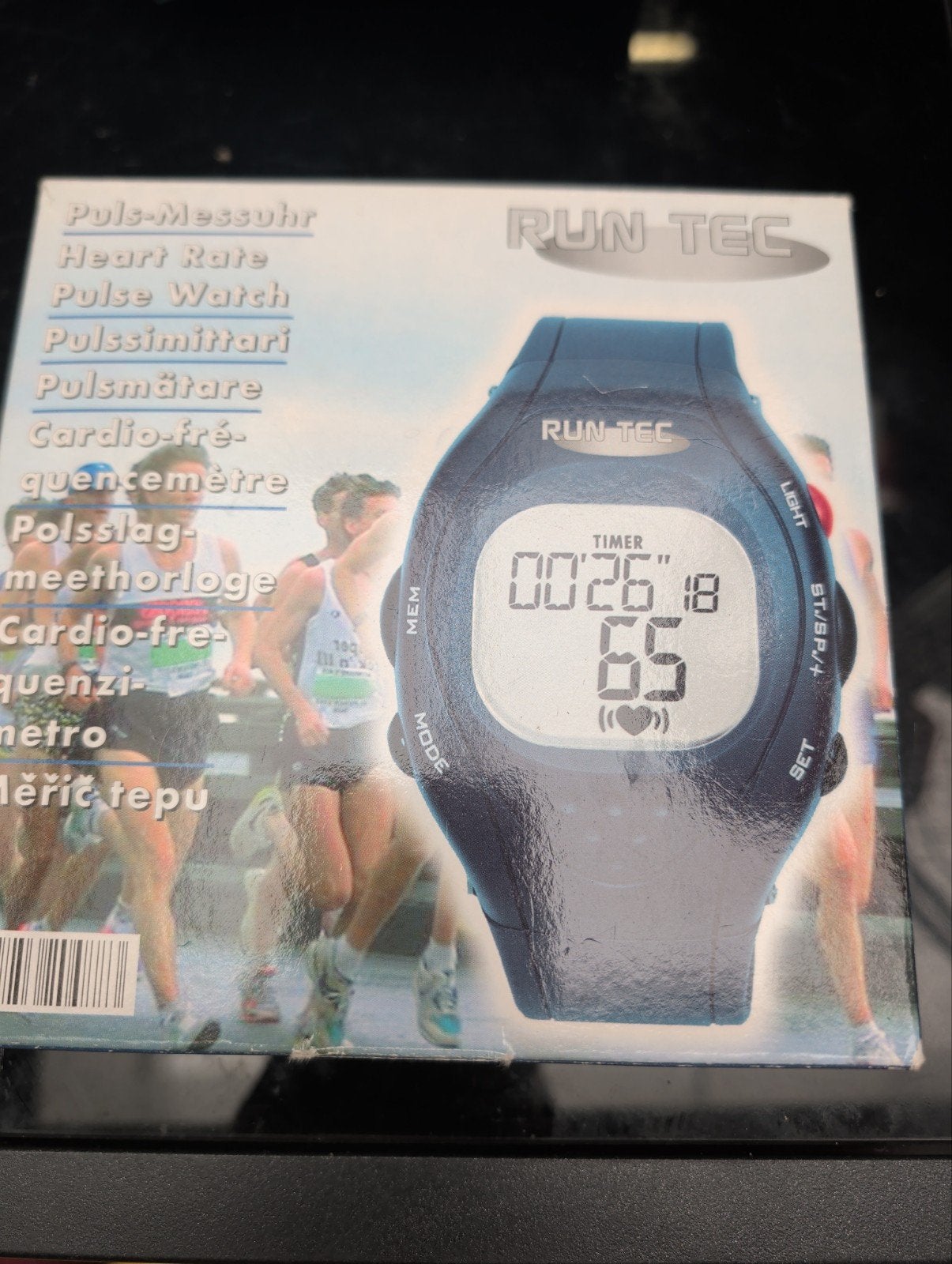 RUN TEC Hartslagmeter Horloge - Nieuw in Doos, RUN TEC, Zwart, Nieuw, Ophalen of Verzenden