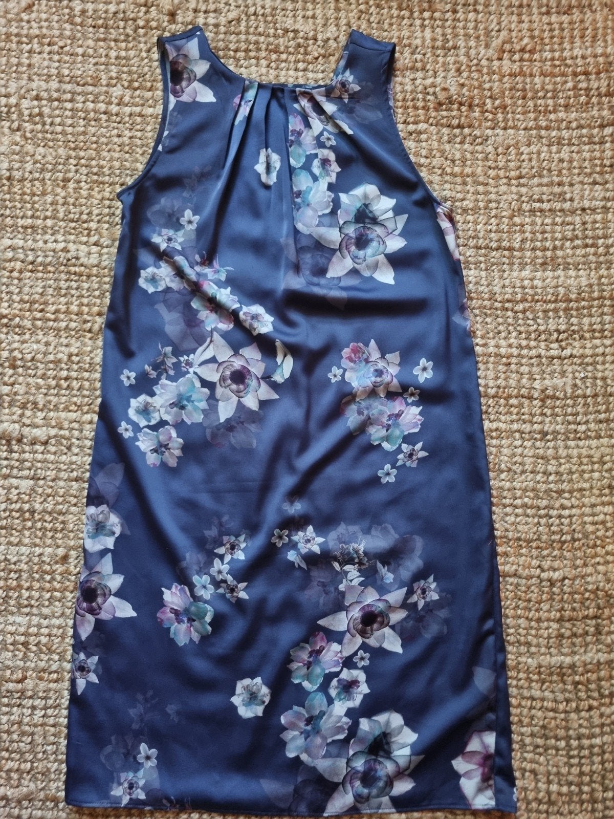 H&M Satijnen jurk maat 36 - zgan, Blauw, Ophalen of Verzenden, Zo goed als nieuw, Maat 36 (S)