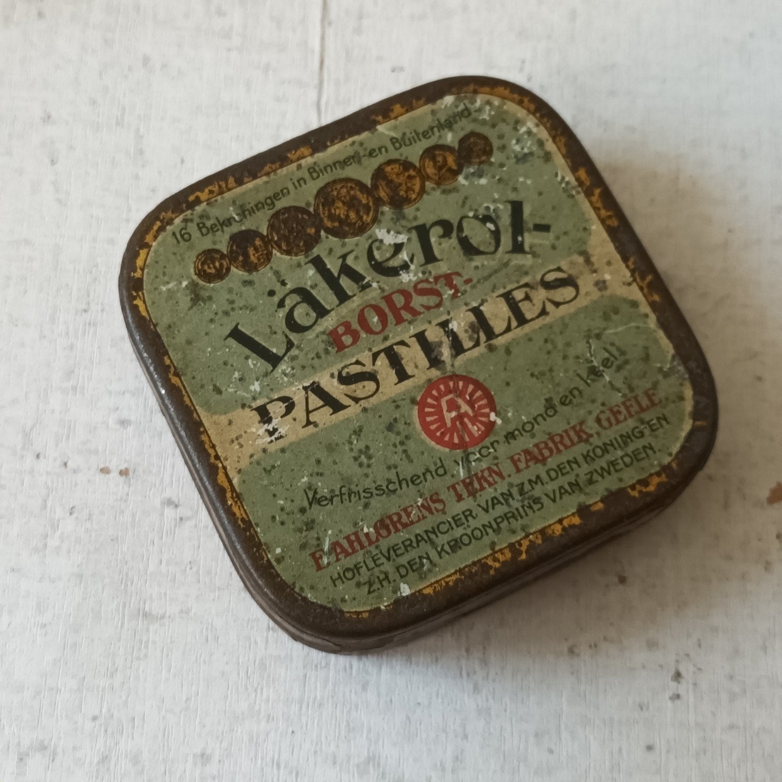 Oud Lakerol Borst Pastilles Blikje - Antiek, Ophalen of Verzenden