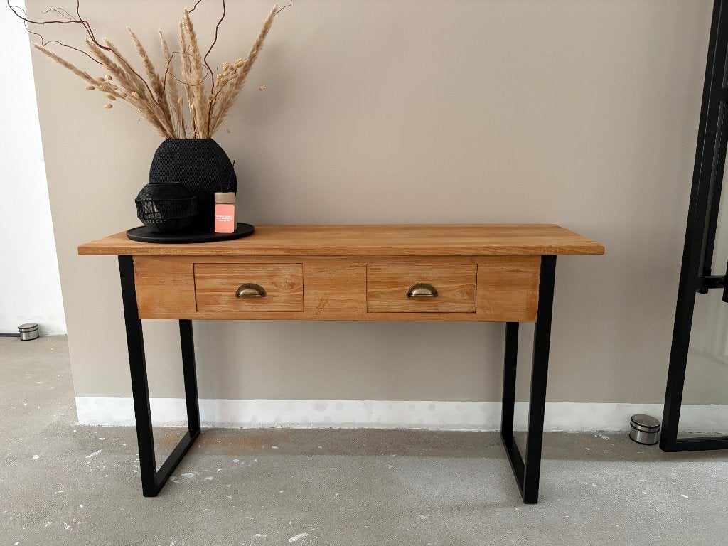 Teak sidetable, Huis en Inrichting, Tafels | Sidetables, Ophalen, Gebruikt, 100 tot 150 cm, Teakhout