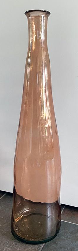 Hoge Bruine fles vaas, Ophalen, Overige kleuren, Minder dan 50 cm, Glas