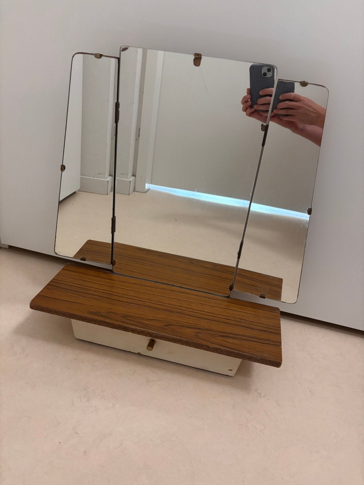Vintage kaptafeltje spiegel, Ophalen, Minder dan 50 cm, Zo goed als nieuw, Minder dan 100 cm