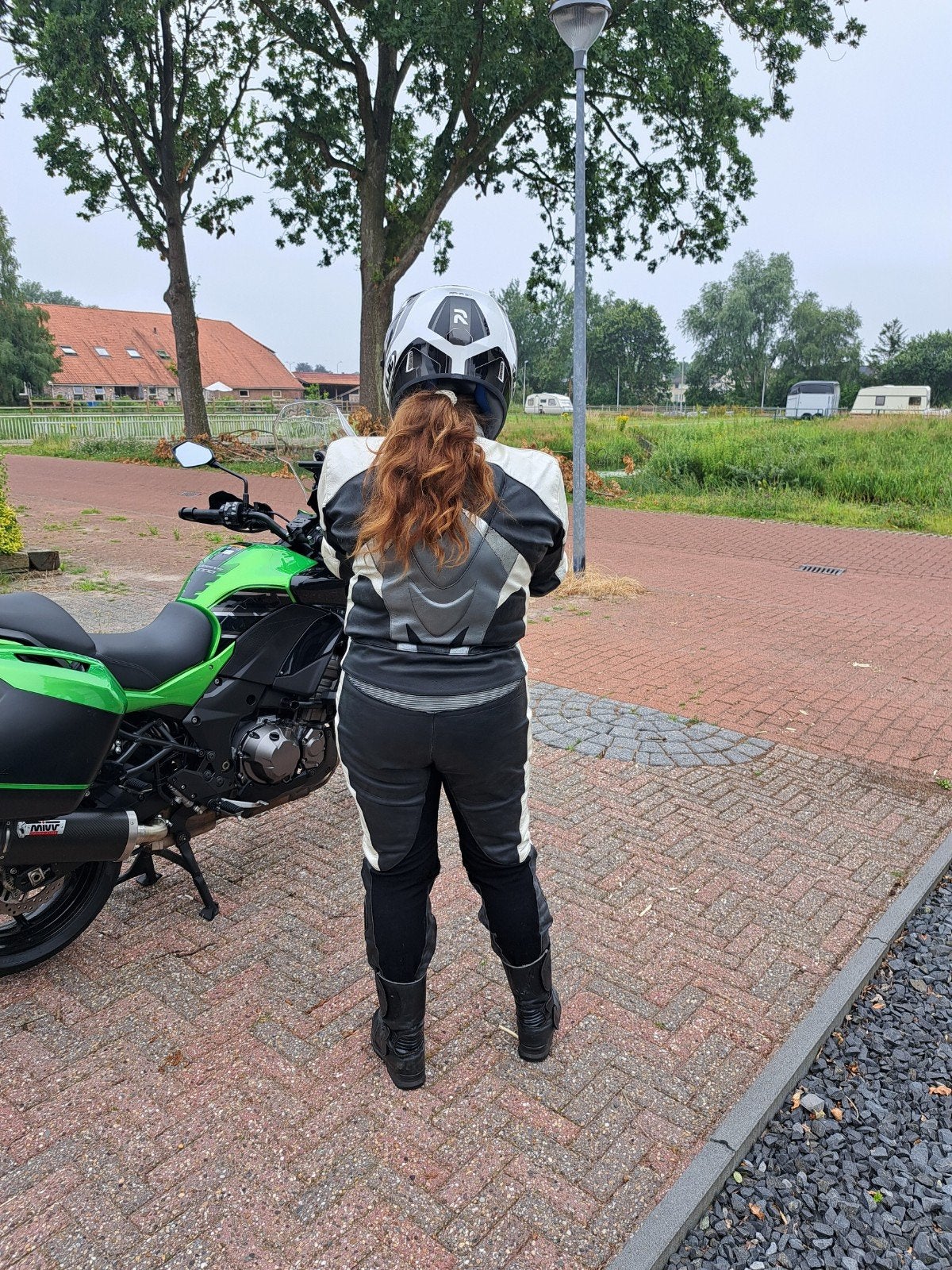 Motorpak Dames - Heren maat 56 - Leer Zwart/Wit, Ophalen of Verzenden, Tweedehands, Dames, Combipak