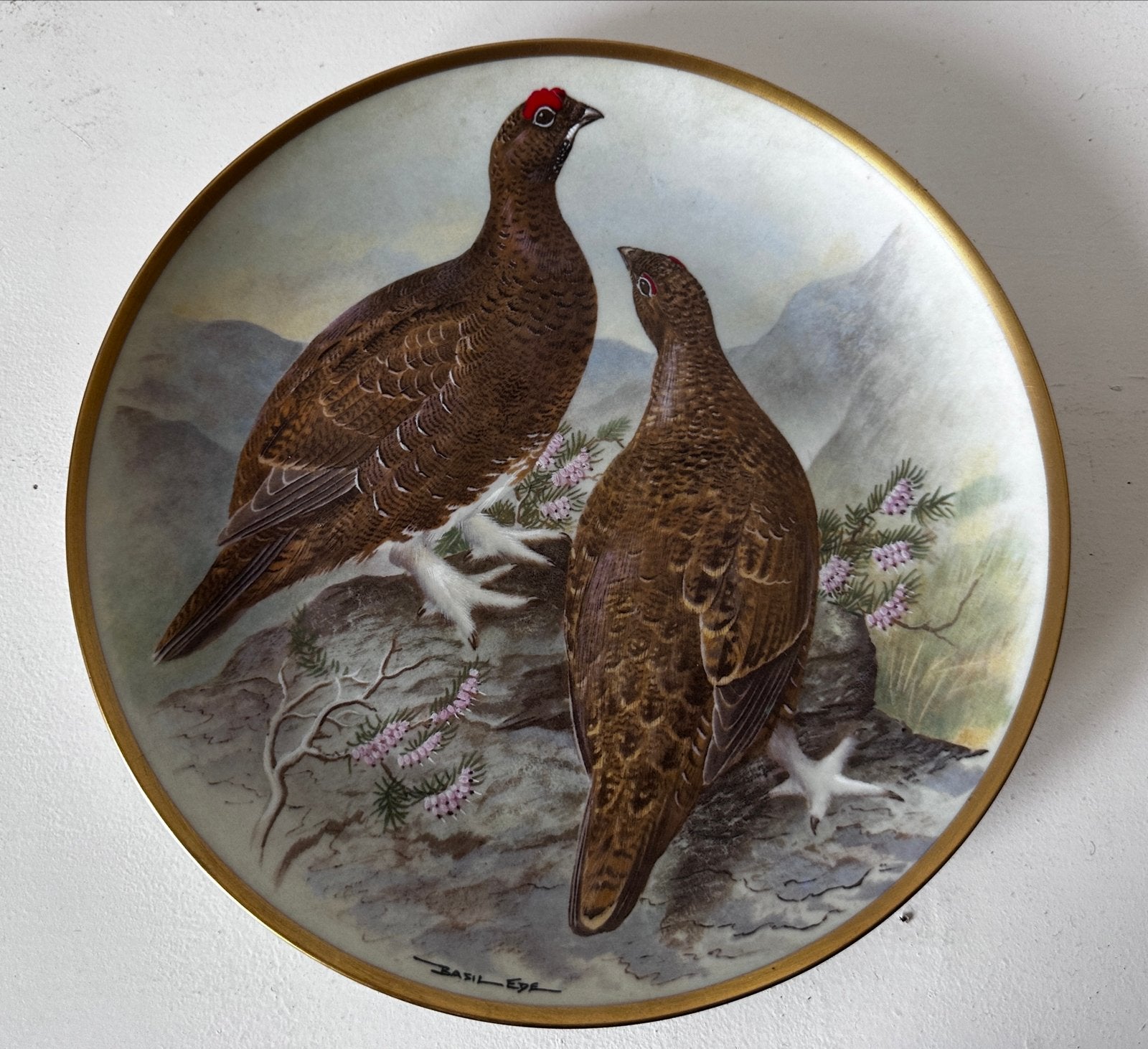 Franklin Porcelain 'Red Grouse' bord van Basil Ede, Ophalen of Verzenden