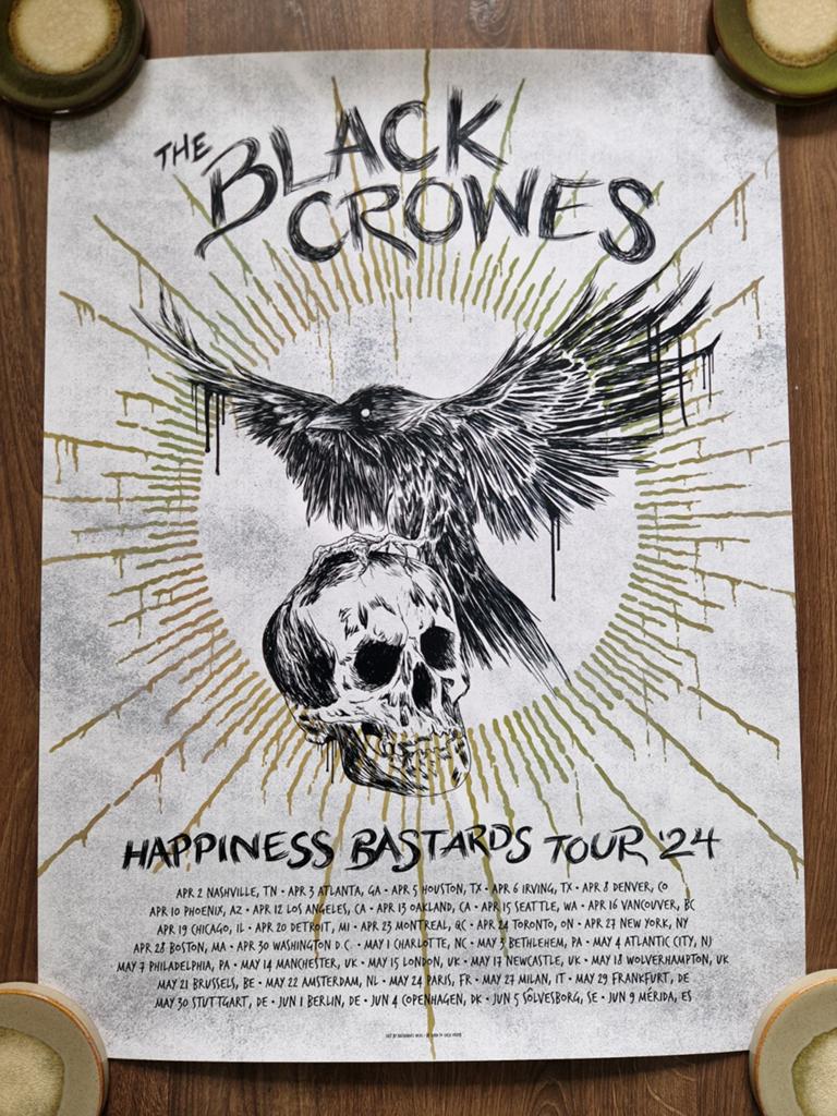 The Black Crowes - Tour Poster 2024 - Afmeting 61 x 45,5 cm, Verzamelen, Rechthoekig Staand, Nieuw, Ophalen of Verzenden, A1 t/m A3
