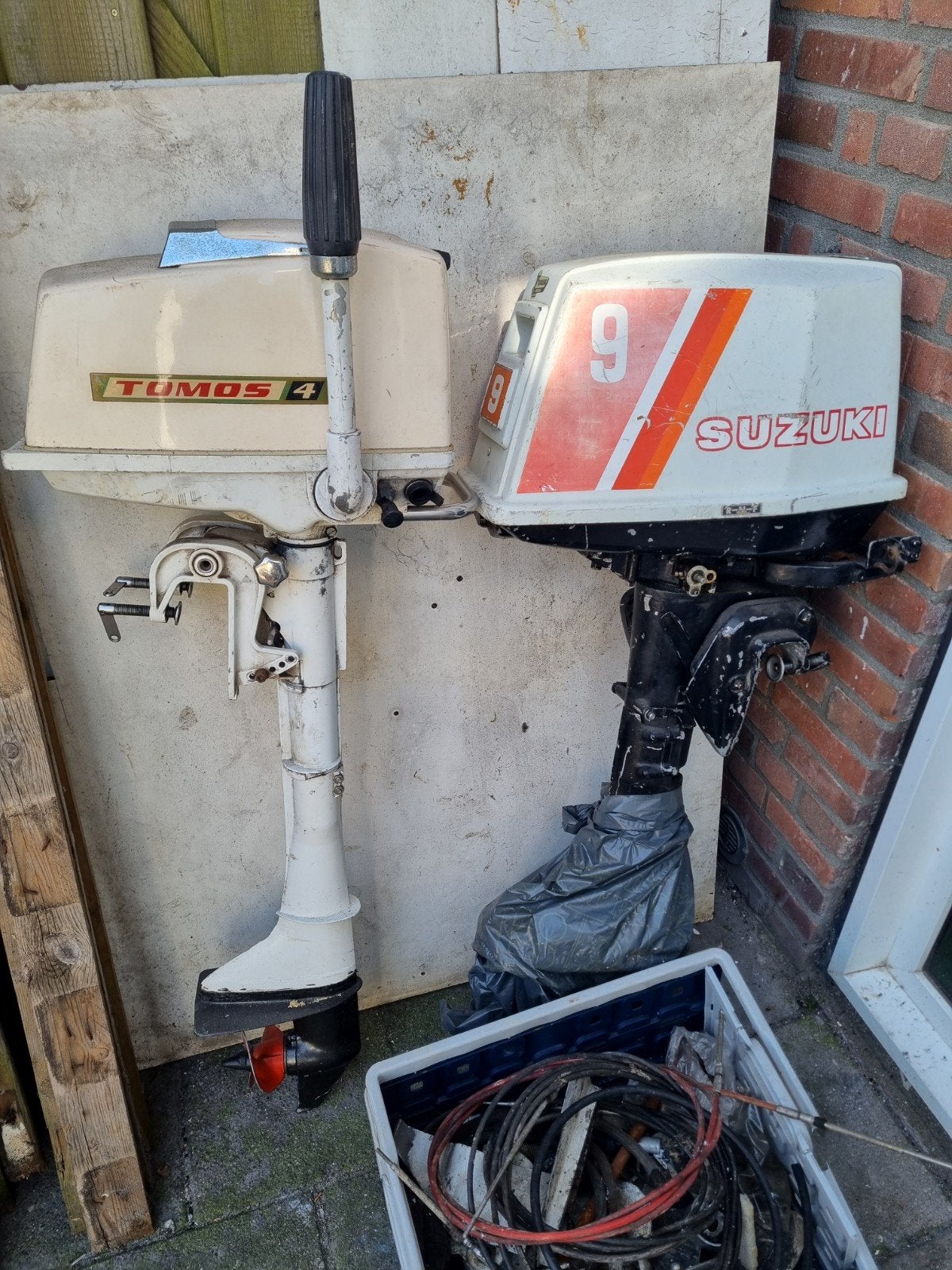 buitenboordmotor tomos en suzuki, Ophalen, Gebruikt, Motor en Techniek, Zeilboot of Motorboot