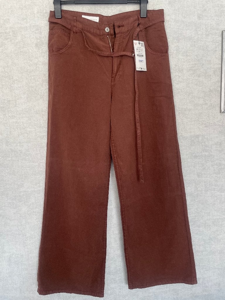 ZARA – elegante, soepelvallende broek in chocoladebruin, Maat 38/40 (M), Bruin, Nieuw, Ophalen of Verzenden