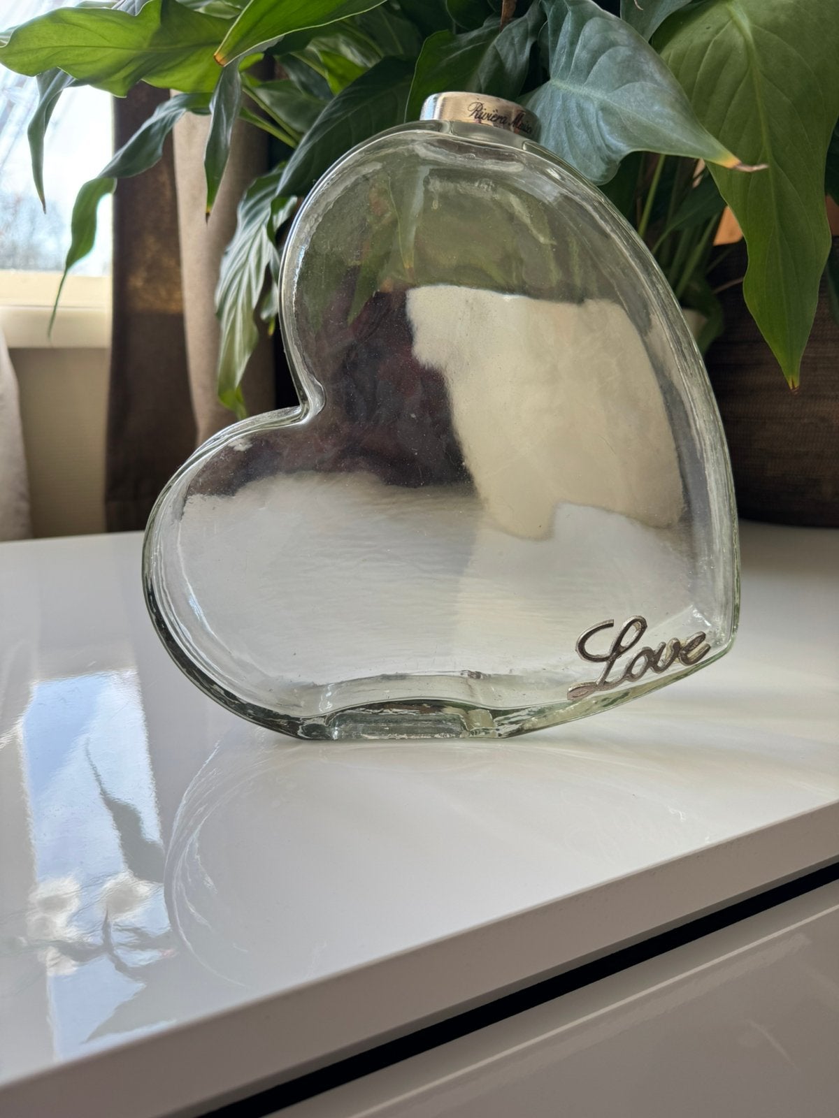 Riviera Maison vaas Love, Overige kleuren, Ophalen of Verzenden, Minder dan 50 cm, Glas