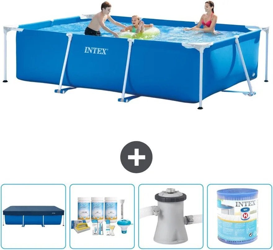 Compleet Intex zwembad van 300 x 200 x 75 cm, Ophalen, Opzetzwembad, Rechthoekig, Minder dan 80 cm