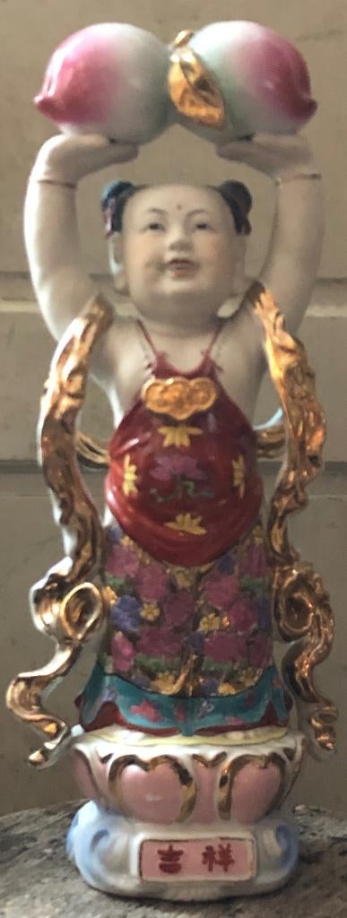 Groot Chinees porselein beeld Geluks kind, Antiek en Kunst, Ophalen, Steen/keramiek, China, 57 cm