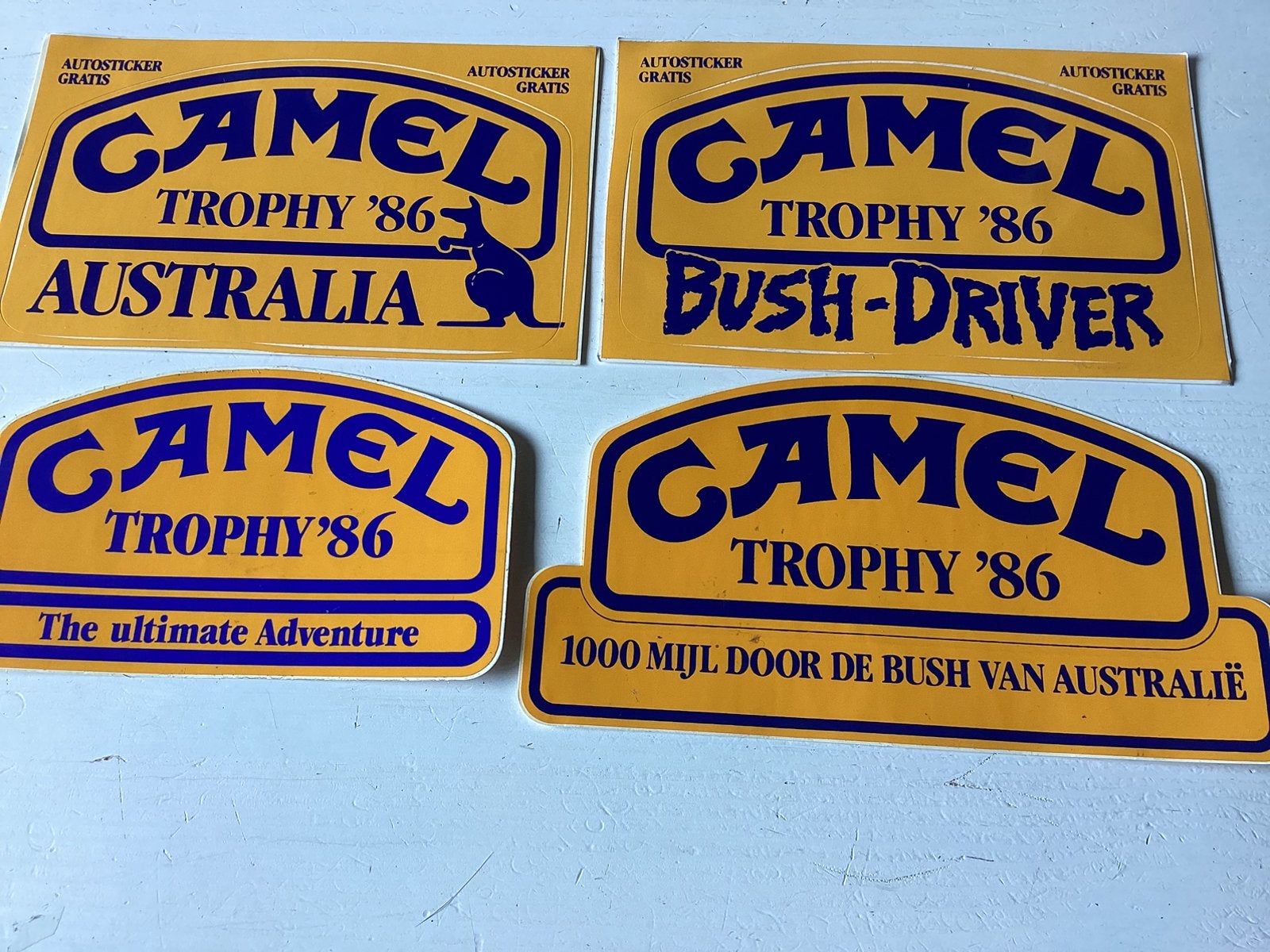 4 stickers Camel Trophy 1986 Australië, Verzenden, Zo goed als nieuw