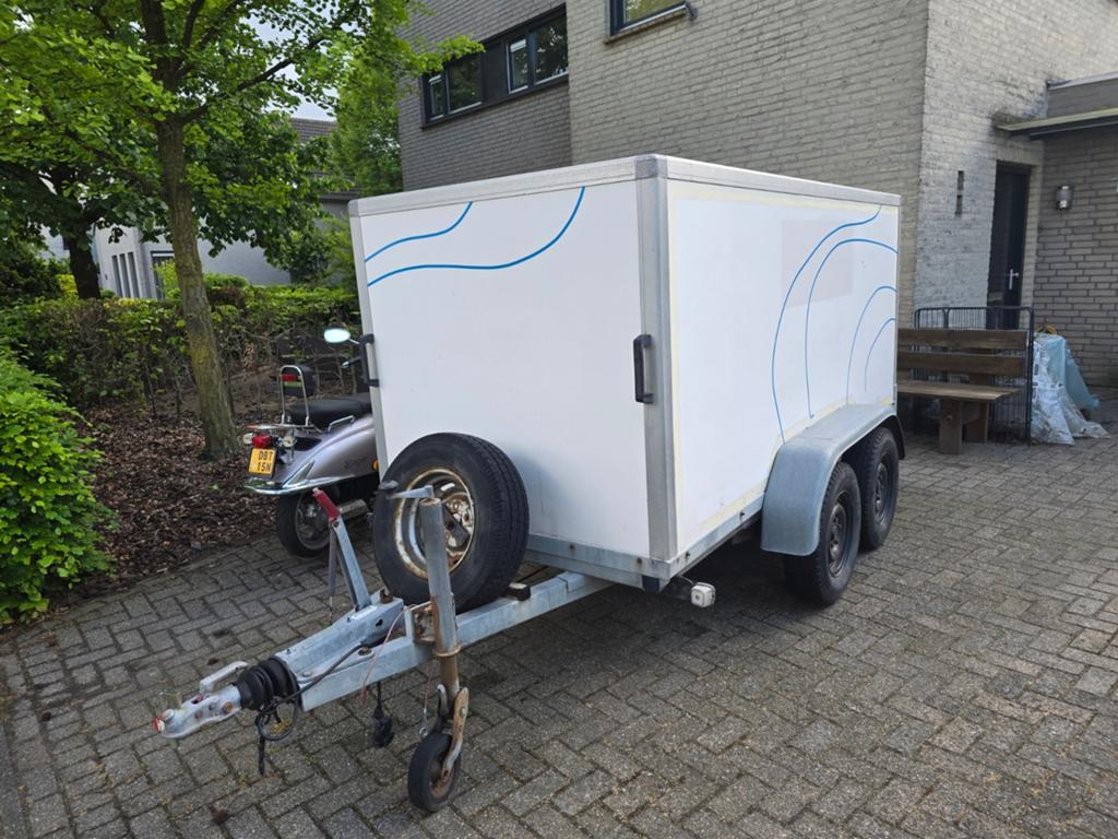 Gesloten aanhanger GEBR. LIGTHART - Dubbele as, Auto diversen, Aanhangers en Bagagewagens, Ophalen, Gebruikt
