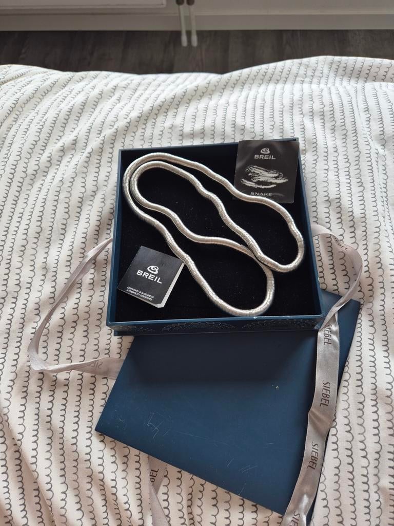 Ketting 'snake' BREIL, Ophalen of Verzenden, Zo goed als nieuw, Overige kleuren, Zilver