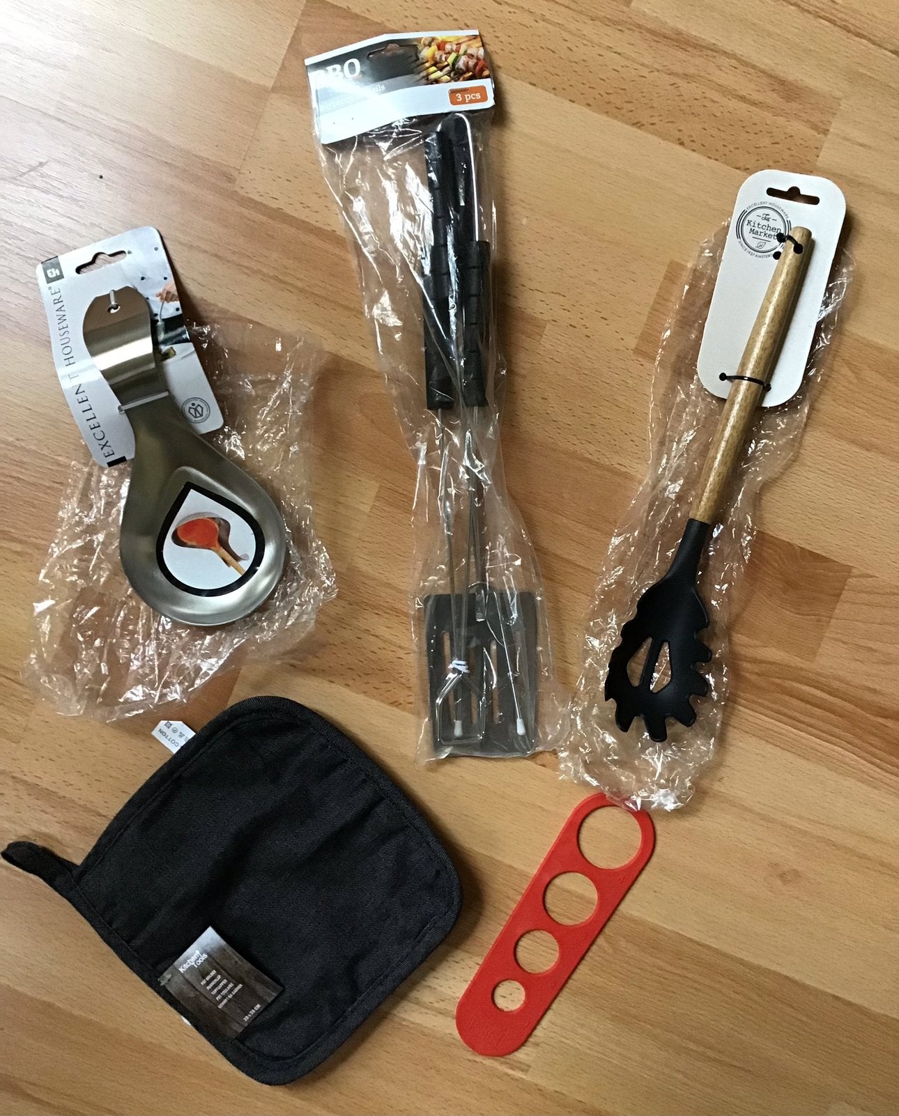 BBQset, Lepelhouder RVS 20cm, pannenlap, spaghettilepel, Huis en Inrichting, Keuken | Keukenbenodigdheden, Ophalen of Verzenden