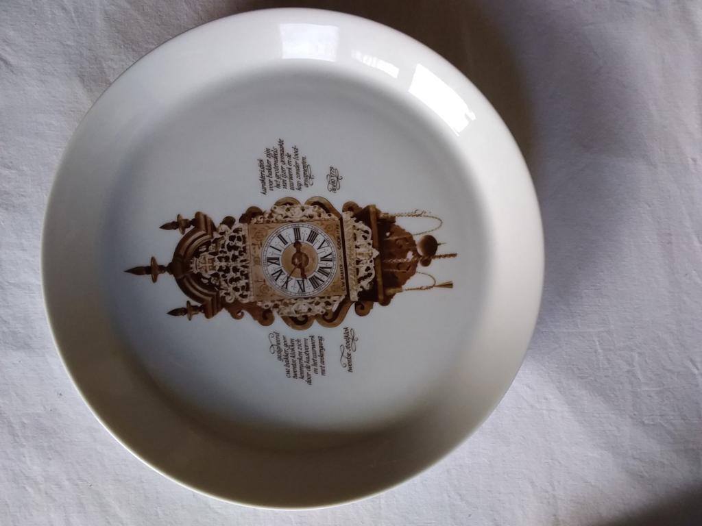 Bijzonder bord Klok C.W bakker 1779  twentse stoelklok 25 cm, Ophalen of Verzenden