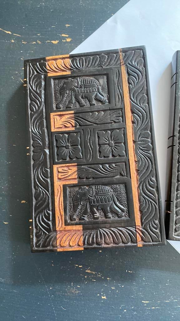 2 Houten puzzel kistje sieraden kistje Thailand of Sri Lanka, Ophalen of Verzenden