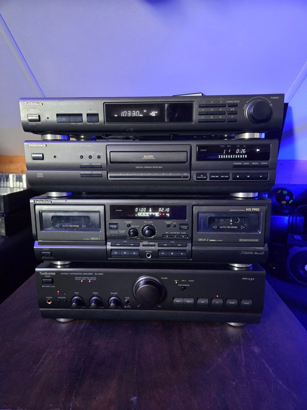 Technics Hifi Set - Versterker, CD, Cassette, Tuner, Gebruikt, Tuner of Radio, Losse componenten, Ophalen