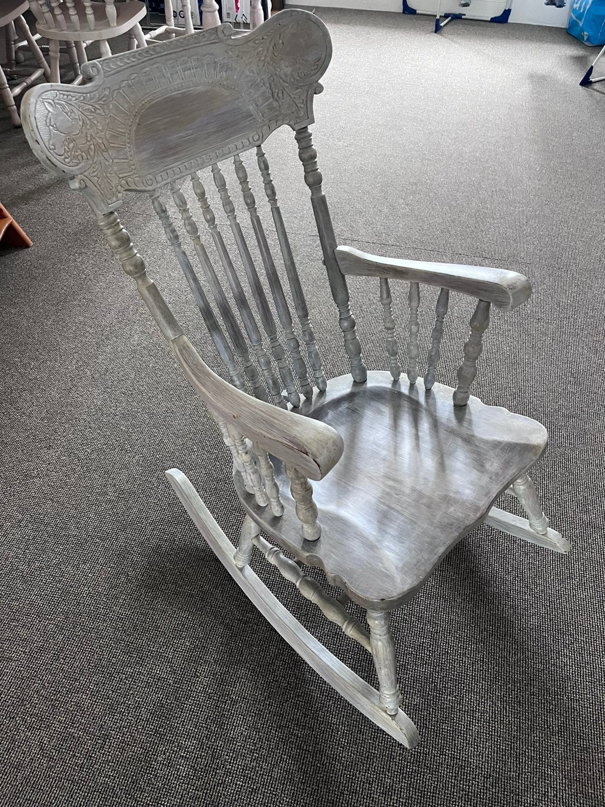 Houten Schommelstoel, Huis en Inrichting, Stoelen, Ophalen, Gebruikt, Bruin, Eén