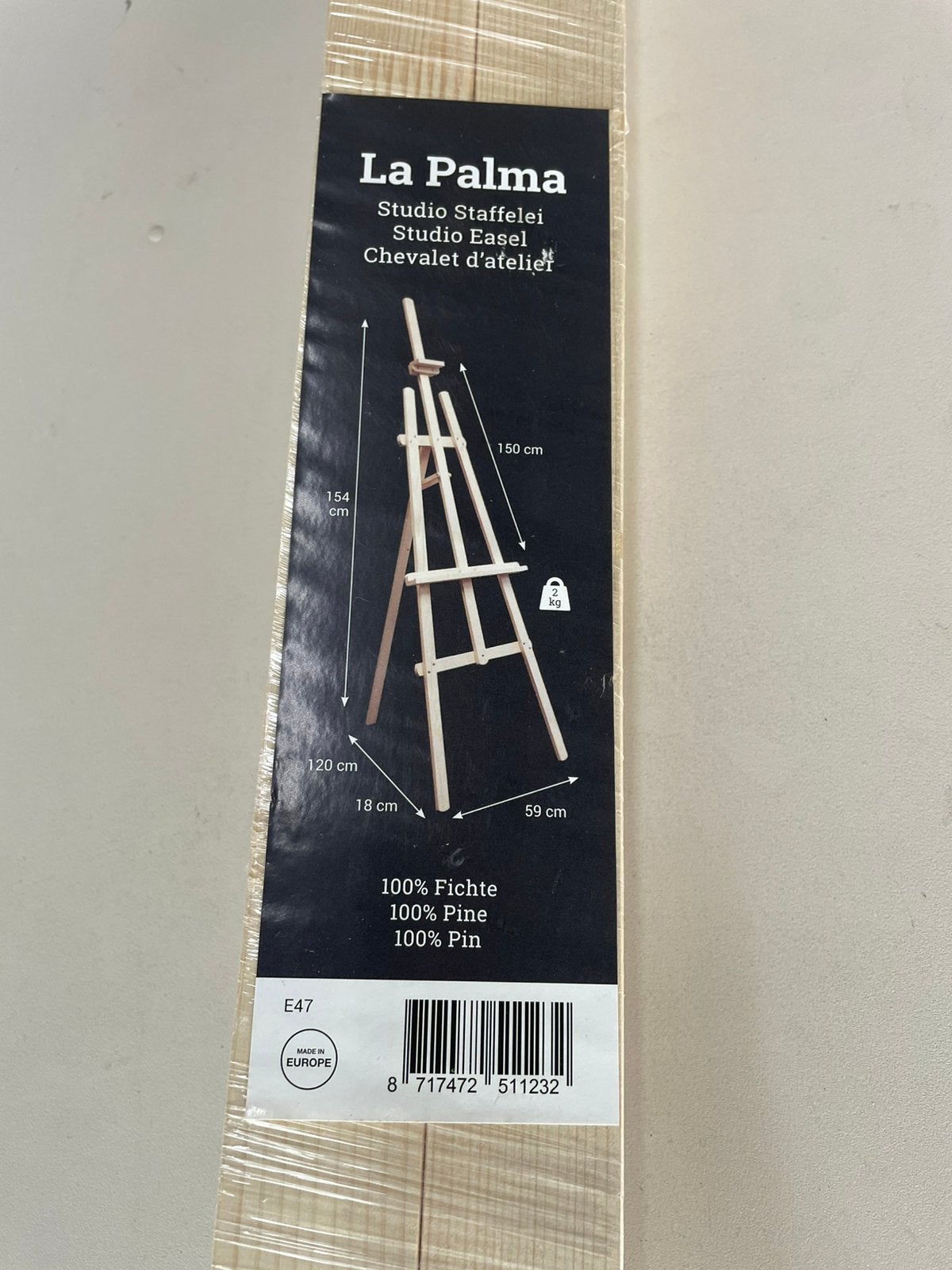 Nieuw: La Palma Houten Schildersezel Studio Staffelei, Ophalen of Verzenden, Zo goed als nieuw, X, Ezel