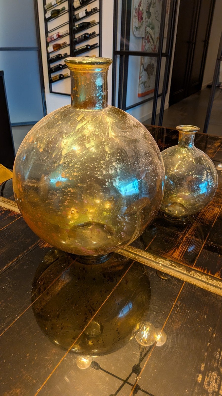 Set van 2 decoratieve glazen vazen, Antiek en Kunst, Antiek | Vazen, Ophalen