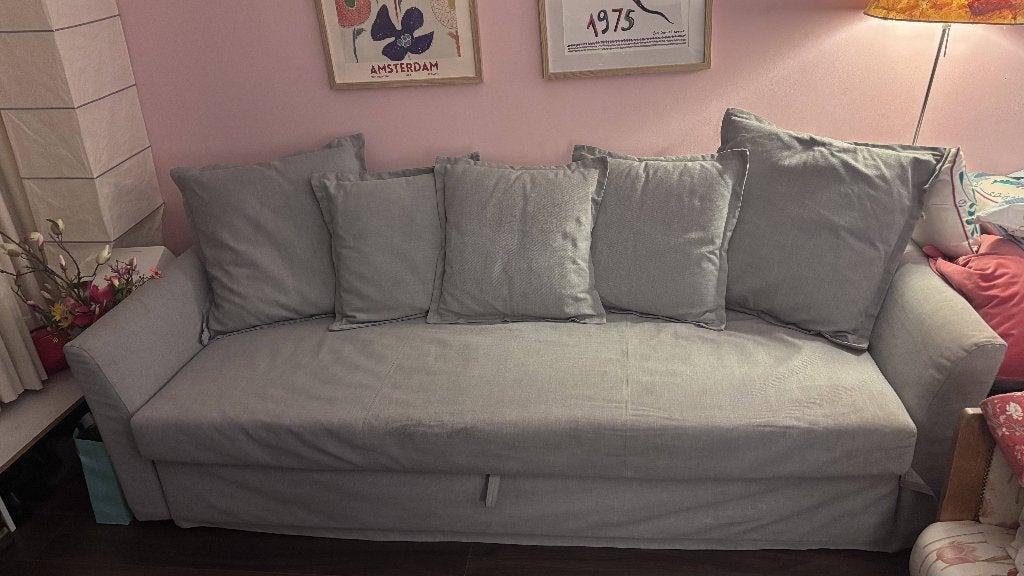 Slaapbank IKEA Holmsund 3-zits, Ophalen, Tweepersoons, 140 cm, Zo goed als nieuw
