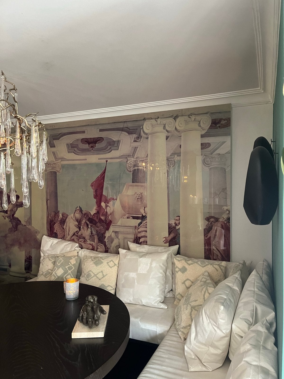 Groots glazen wanddecoratie voor Grieks restaurant, Gebruikt, Achter glas, Meerkleurig, Decoratieobject
