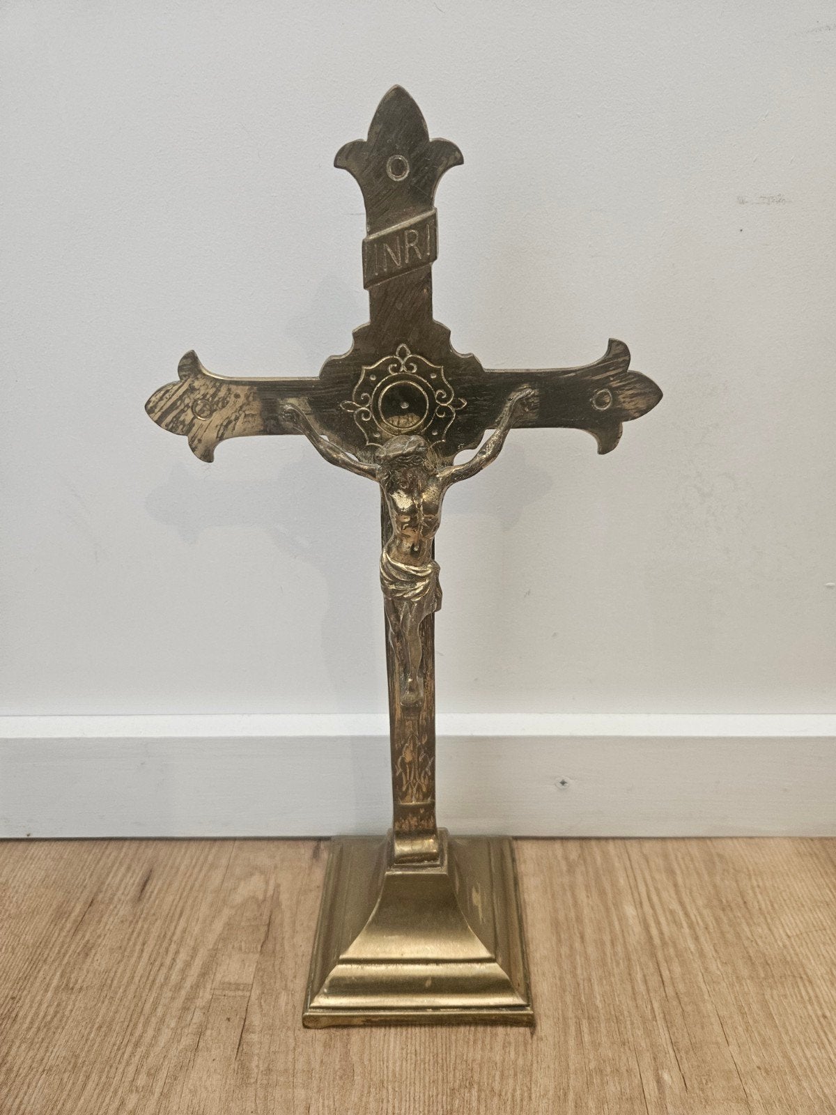 Antiek Messing Kruisbeeld Jezus, Ophalen of Verzenden