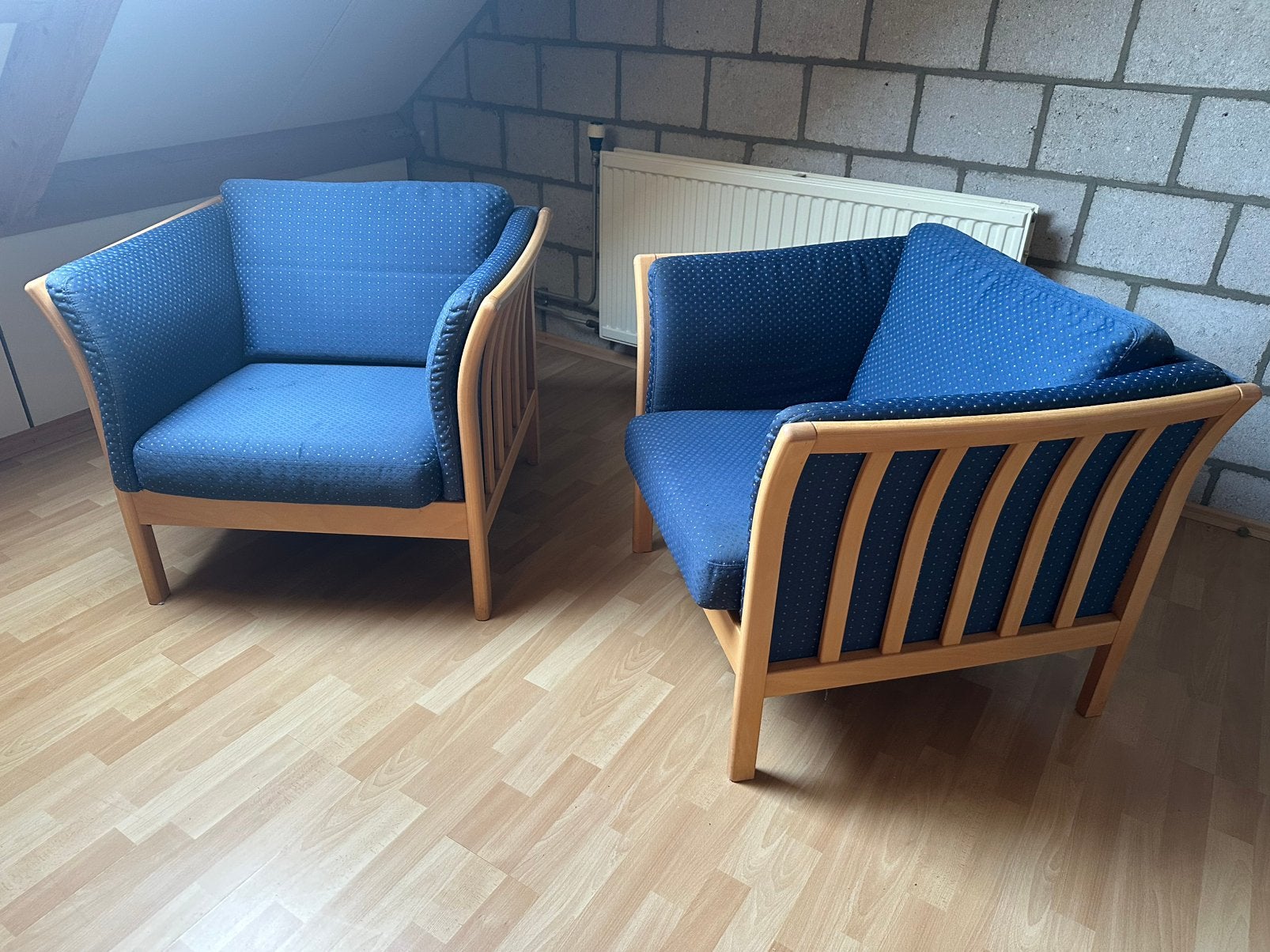 Scandinavisch design stoelen, Ophalen, Gebruikt, Twee, Blauw