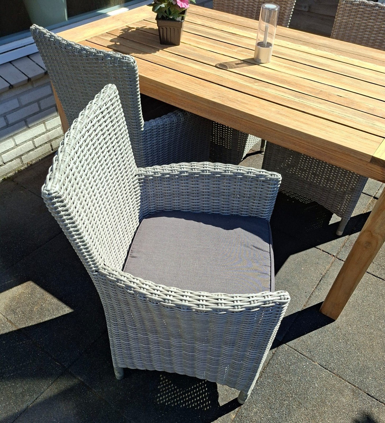 tuintafel set met 4 stoelen., Ophalen, 4 zitplaatsen, Gebruikt, Teakhout