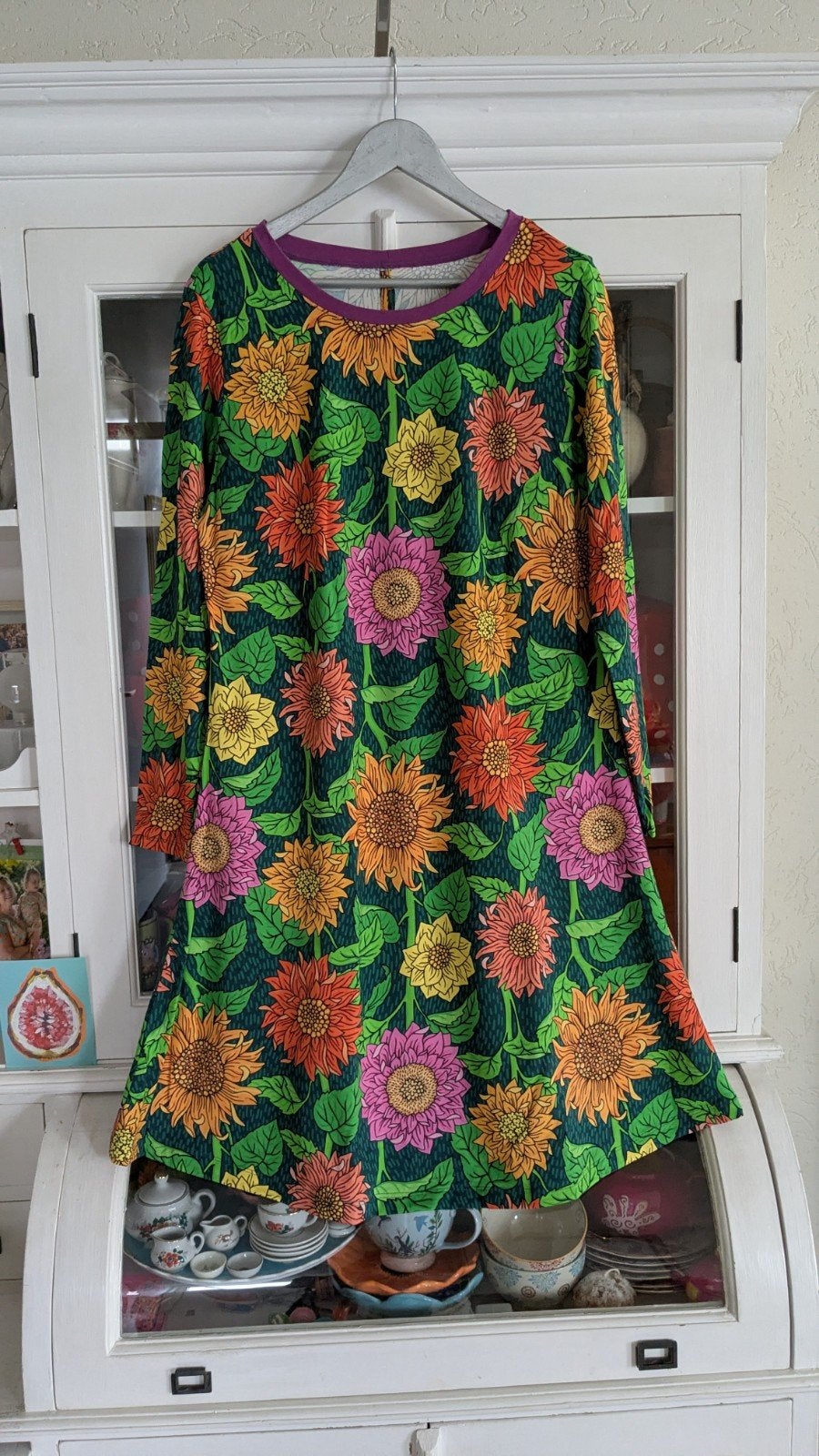 homemade jurk maat xl met lange mouwen, Meerkleurig, Maat 46/48 (XL) of groter, Ophalen of Verzenden, Zo goed als nieuw