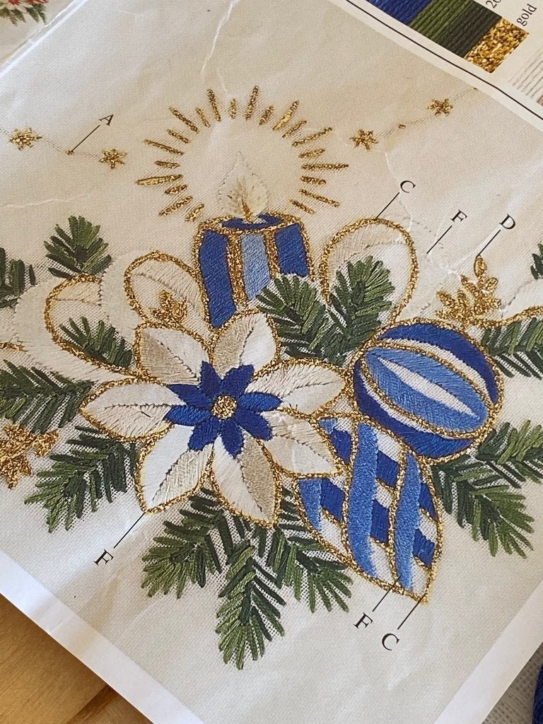 Nieuw Kerst borduurpakket tafelkleedje Rookvrij huis kaars, Ophalen of Verzenden, Nieuw