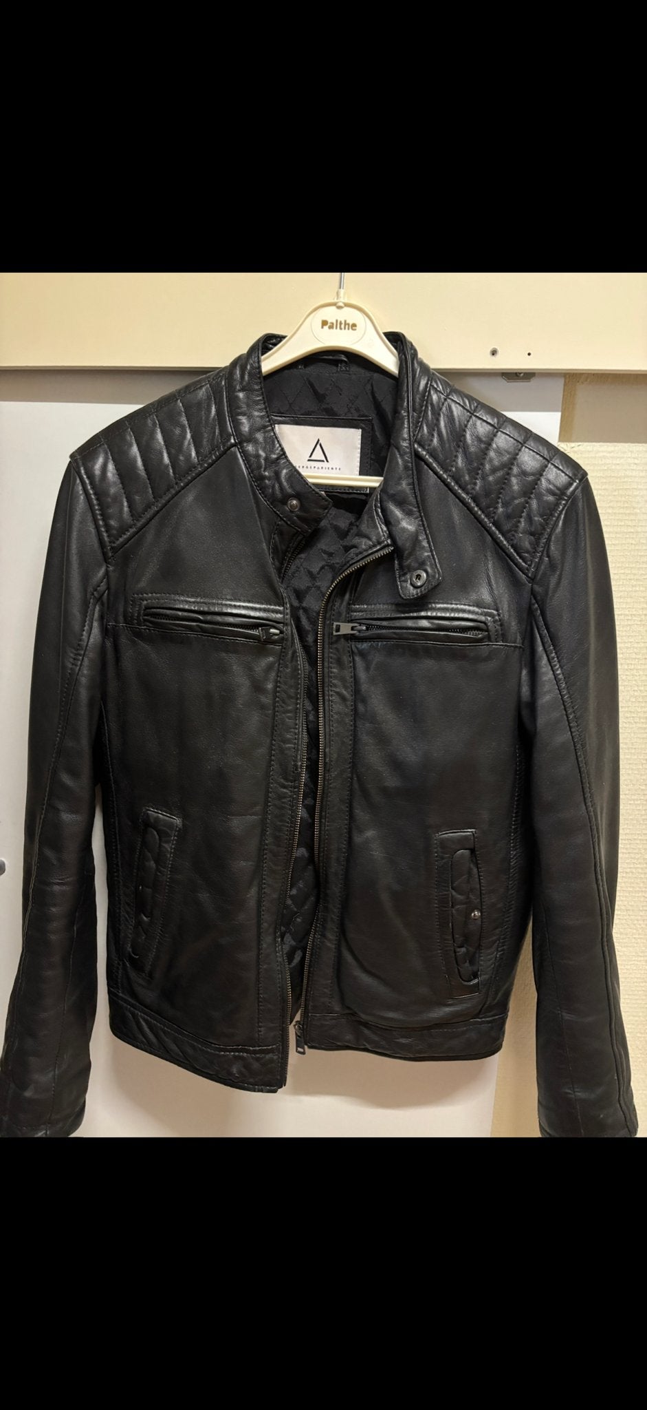 Serge Pariente leren jas, maat M, Kleding | Heren, Ophalen of Verzenden, Zo goed als nieuw, Maat 52/54 (L), Zwart