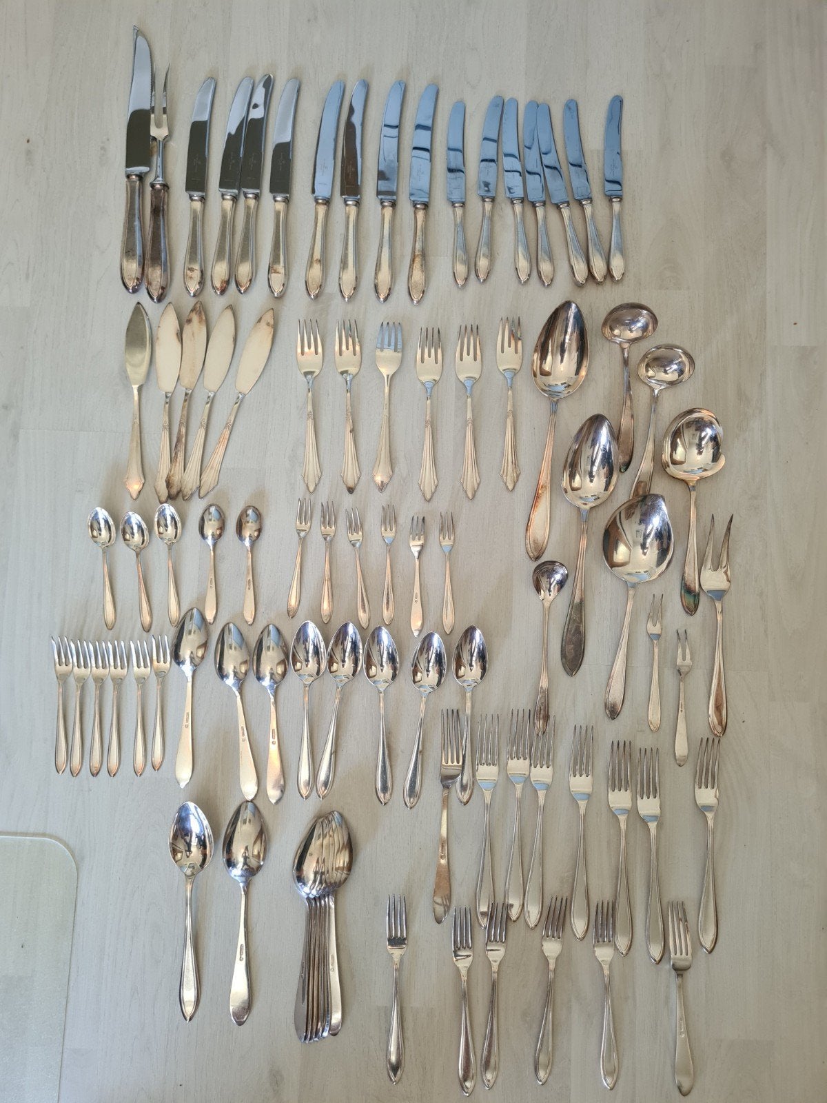 collectie verzilverd bestek (85 stuks), gemerkt 'Wellner', Antiek en Kunst, Ophalen of Verzenden