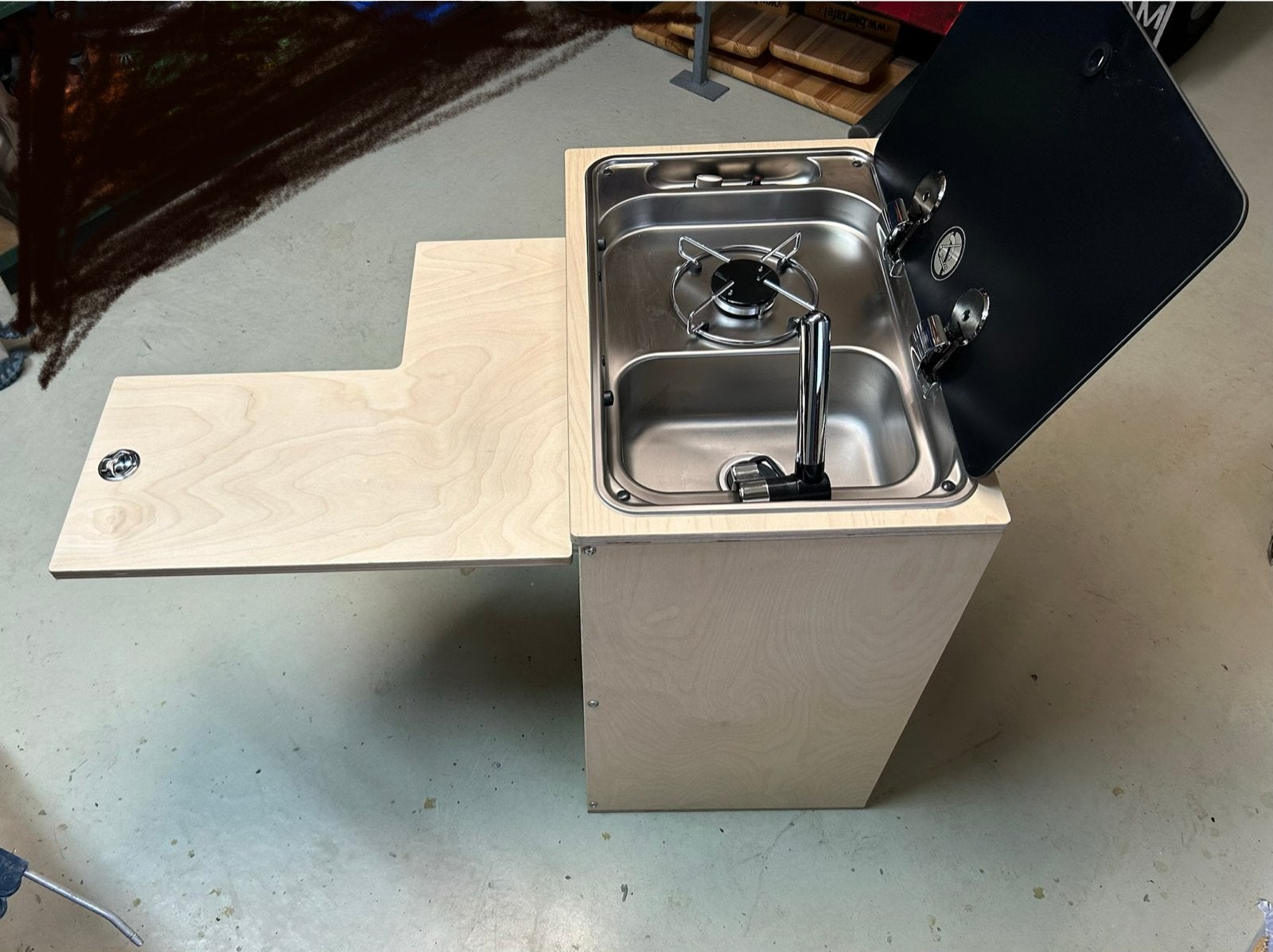 Compacte camperkeuken met spoelbak en kookplaat RDW eisen, Caravans en Kamperen, Ophalen, Nieuw