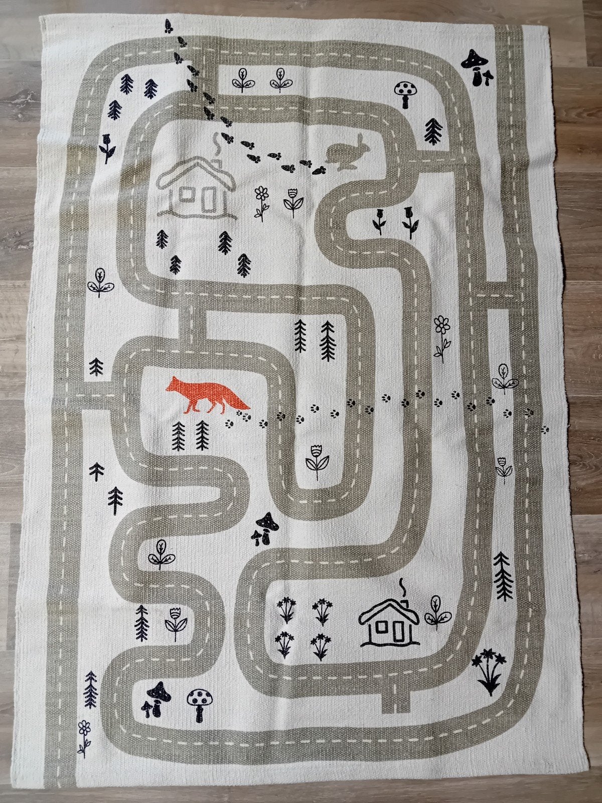 Speelkleed met wegen en dieren - Kinderkamer, zgan, Kinderkamer, Speels, Scandinavisch, Gebruikt, 100 tot 150 cm, Zwart