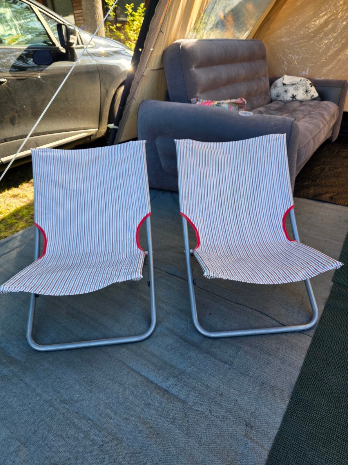 Lage relax stoelen voor camping of strand, Ophalen