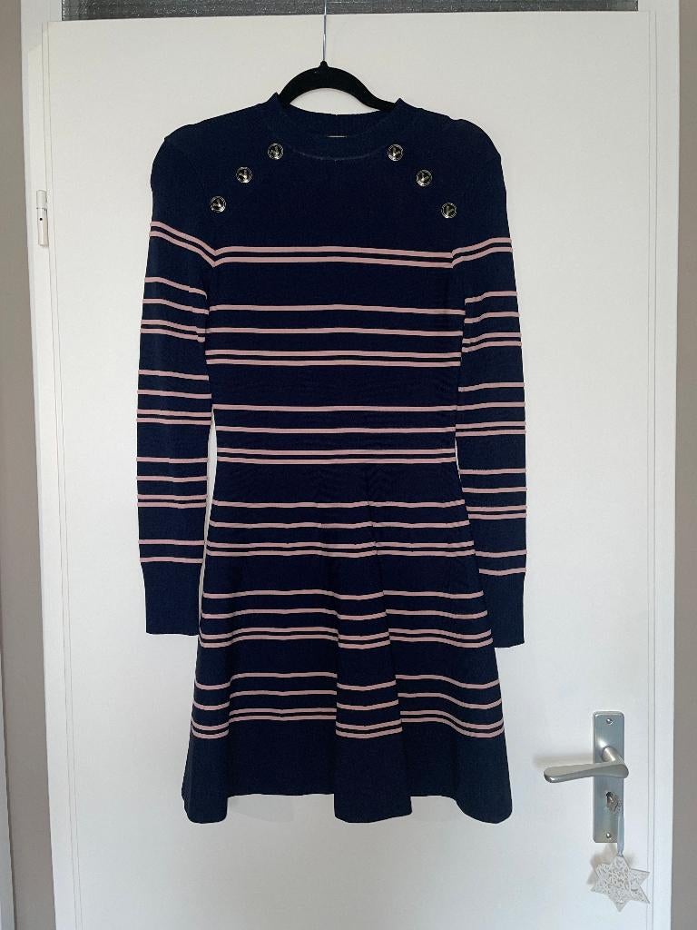 Josh V blauw roze kara skater jurk dress mt S, Blauw, Ophalen of Verzenden, Zo goed als nieuw, Knielengte