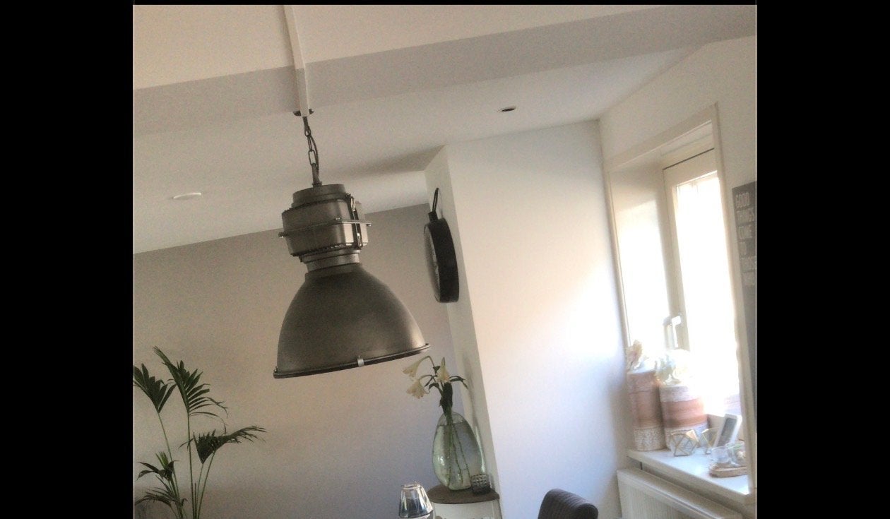 Brilliant Anouk industriële Hanglamp - Ø47,5cm - E27 - Grijs, Ophalen, Zo goed als nieuw, Metaal, E27 (groot)