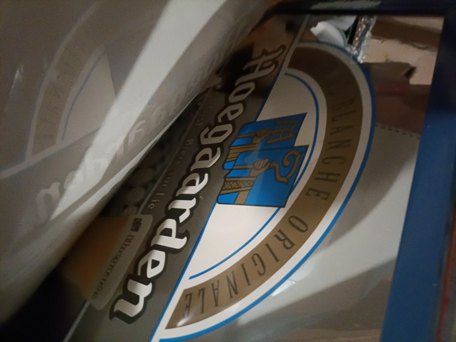 2x Hoegaarden Spiegel Groot Formaat - Sale Prijs, Minder dan 50 cm, Gebruikt, Ophalen of Verzenden, Minder dan 100 cm
