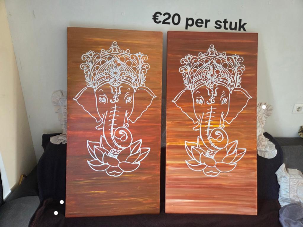 2 ganesha schilderijen, Ophalen