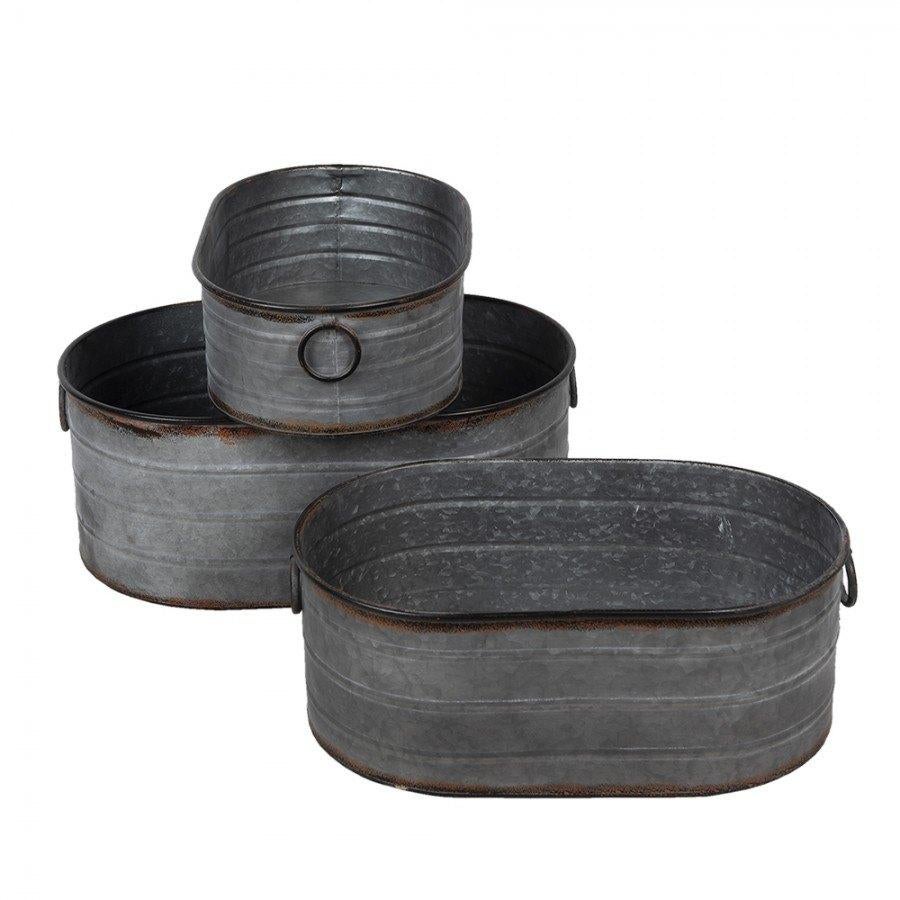 CLAYRE & EEF - SET GROTE BAKKEN - OVAAL, Tuin en Terras, Bloembakken en Plantenbakken, Minder dan 30 cm, Nieuw, Ophalen of Verzenden